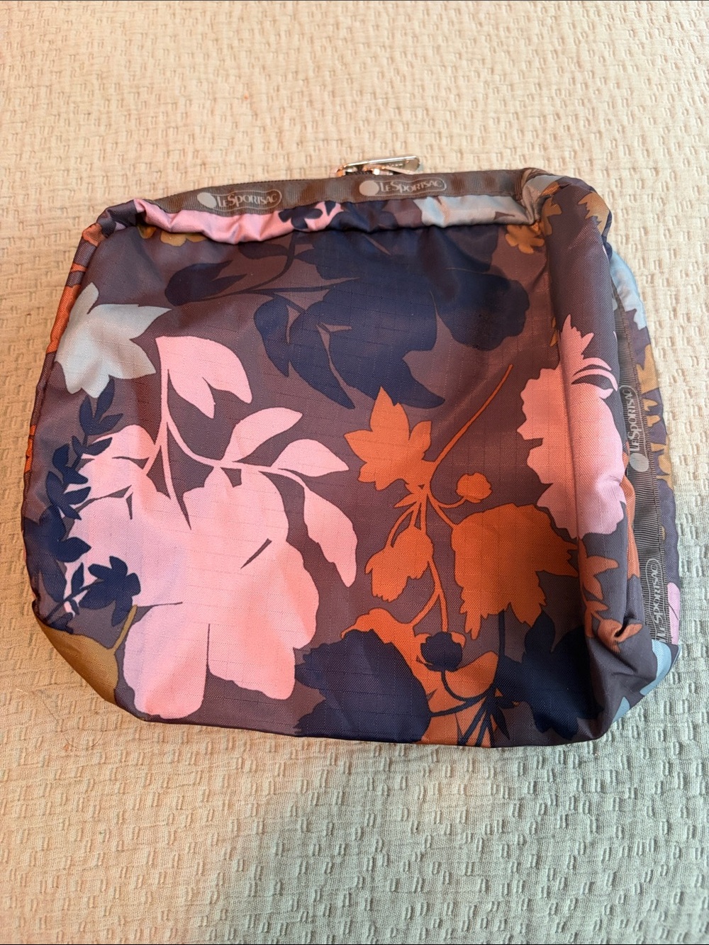 LeSportsac Floral Nylon Cosmetic Pouch - Pink, Navy & Rust